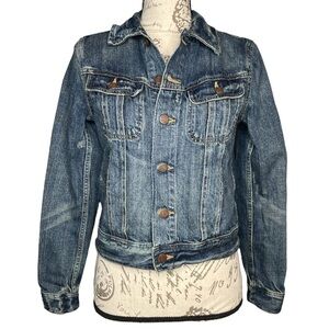 Ralph Lauren Sport denim jean jacket distressed women’s size xs cotton coat